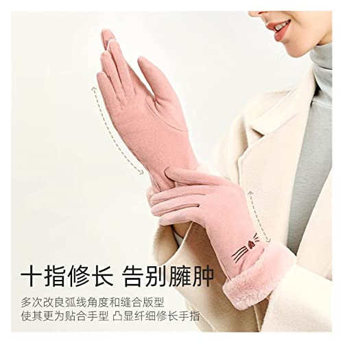 KDDEON Guantes cálidos de Invierno para Mujer para Ciclismo al Aire Libre para Trabajar más Guantes de vellón Guantes de Pantalla táctil autocalentables de vellón alemán (Color: Gris, Talla de guan