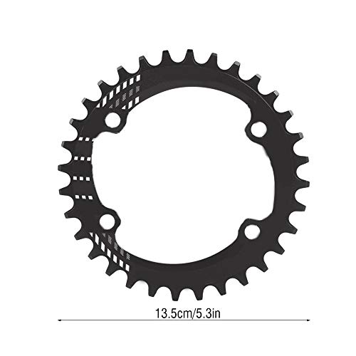 Keenso Plato Ancho-Estrecho de Bicicleta, Plato Aleación de Aluminio 32/34/36/38T BCD 96 mm para Bielas Serie M6000/ M7000/ M8000/ M9000 (36T-Negro)