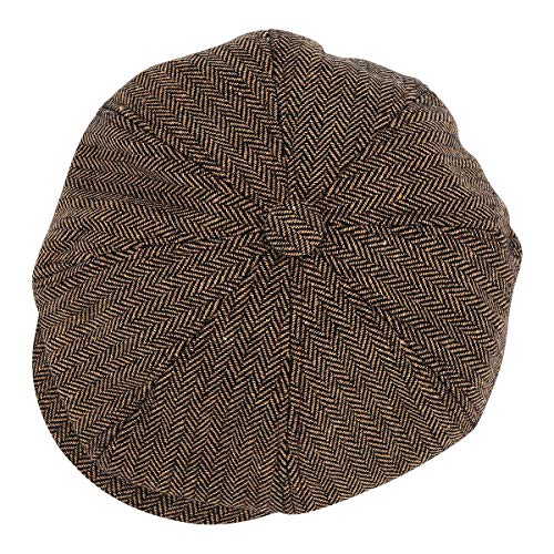 KeepSa Newsboy Casquillo Plano Sombreros Baker Boy Gorras - 8 Panel Peaky Herringbone Tweed Gatsby Hat Ivy Irish Cap para Hombres y Mujeres, Ajuste 56~62cm