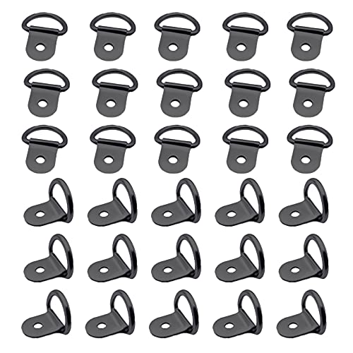 KELEOINA Anclaje de Amarre de Anillo D, Anclaje de Amarre de Anillo D de Alta Resistencia de Acero Inoxidable de 30 Piezas para Remolques Camiones RV Campers RV Barcos Motocicletas Y Vehículos(Negro)