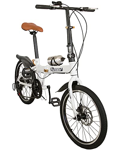 KEN ROD Bicicleta 20 Pulgadas | Bici Adulto Plegable | Bicicletas Urbanas | Bici Plegable | Bicicletas Plegables Adultos | Color: Blanco
