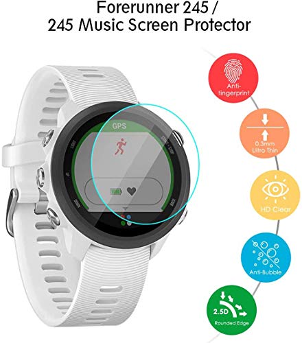 KIMILAR [4 Pcs] Pantalla Compatible con Garmin Forerunner 245 245 Music 45 45S/Approach S60 S40/Vivoactive 3 Protectores de Pantalla,Cristal Templado Protector Compatible con Garmin Forerunner 245