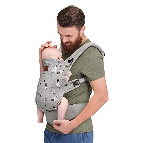 Kinderkraft Mochila Portabebé MILO, Canguro, Ergonómico, Transpirable, Gris