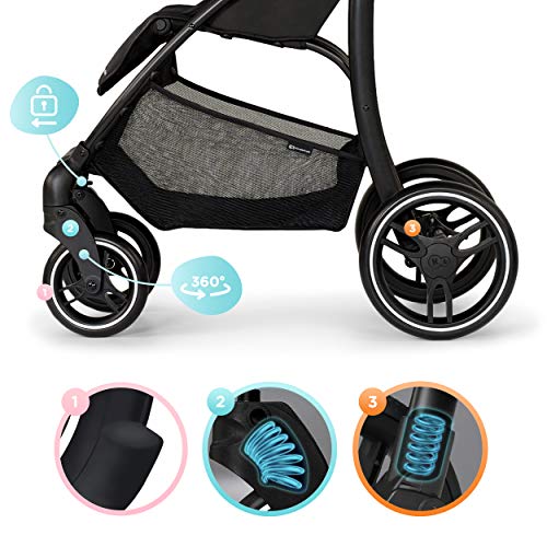 Kinderkraft Silla de Paseo Ligera TRIG, Asiento Amplio y Profundo, Suspensión, Rosa