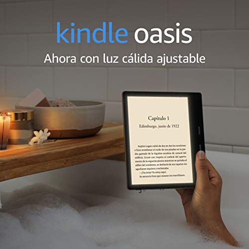 Kindle Oasis, ahora con luz cálida ajustable, resistente al agua, 8 GB, wifi, grafito