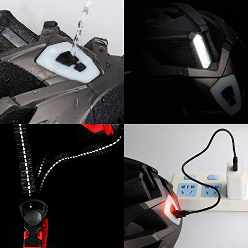 KINGLEAD Casco Bicicleta Adulto,Casco de Bicicleta Hombre Mujer Casco Bici Montaña con Luz LED de Recarga USB Certificación CE Casco Ciclismo Carretera con Visera Casco MTB con Correa Reflectante