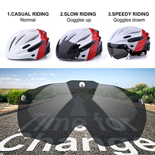 KINGLEAD Casco de Bicicleta con Luz LED Unisex Casco de Bicicleta Protegido para Carreras de Ciclismo Skateboarding al Aire Libre Seguridad Superligero Ajustable con Certificado CE