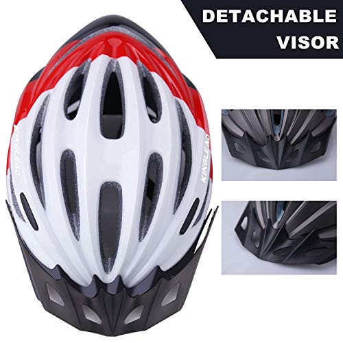 KINGLEAD Casco de Bicicleta con Luz LED Unisex Casco de Bicicleta Protegido para Carreras de Ciclismo Skateboarding al Aire Libre Seguridad Superligero Ajustable con Certificado CE