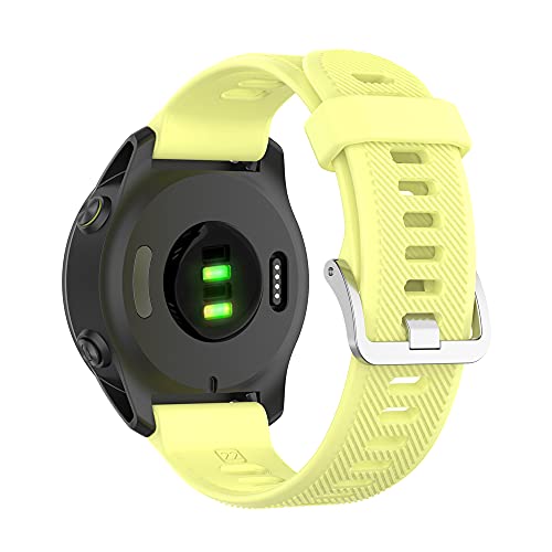 KINKUUN Correas para relojes Compatible con Garmin Forerunner 745 Pulseras de repuesto.Correa de Reloj.(Amarillo cremoso)