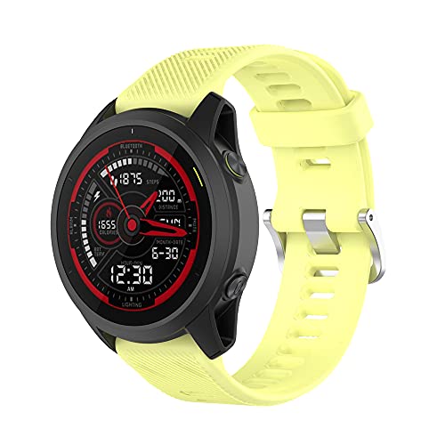 KINKUUN Correas para relojes Compatible con Garmin Forerunner 745 Pulseras de repuesto.Correa de Reloj.(Amarillo cremoso)