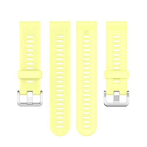 KINKUUN Correas para relojes Compatible con Garmin Forerunner 745 Pulseras de repuesto.Correa de Reloj.(Amarillo cremoso)