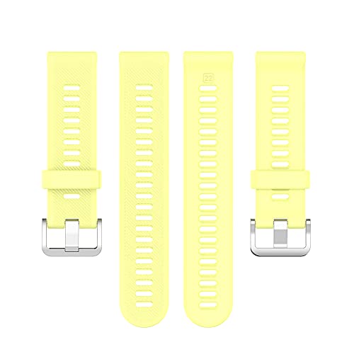 KINKUUN Correas para relojes Compatible con Garmin Forerunner 745 Pulseras de repuesto.Correa de Reloj.(Amarillo cremoso)