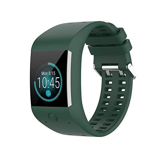 KINOEHOO Correas para relojes Compatible con Polar M600 Pulseras de repuesto.Correas para relojesde siliCompatible cona.(Ejercito verde)