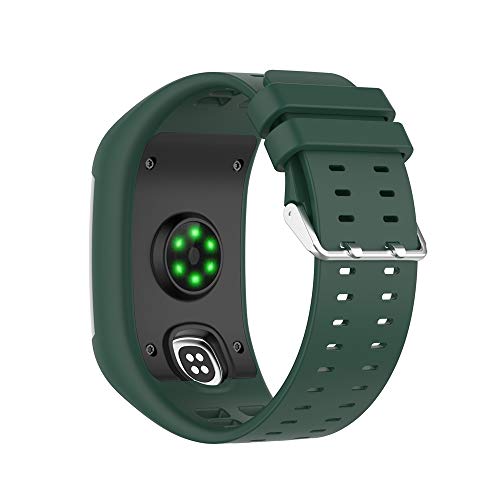 KINOEHOO Correas para relojes Compatible con Polar M600 Pulseras de repuesto.Correas para relojesde siliCompatible cona.(Ejercito verde)