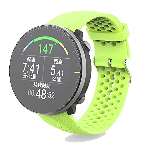 KINOEHOO Correas para relojes Compatible con Polar Vantage M Pulseras de repuesto.Correas para relojesde silicona.(verde)