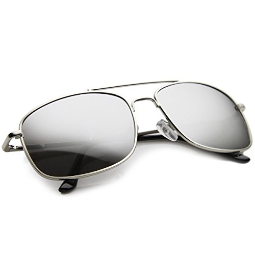 KISS Gafas de sol mod. AIRCRAFT ESPEJADOS - hombre mujer piloto aviador moda VINTAGE - SILVER