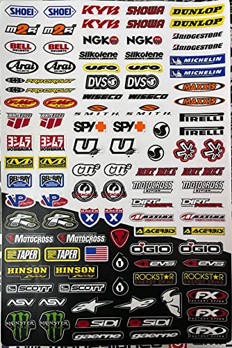 Kit de pegatinas de patrocinador de moto - Compatible con Honda, Yamaha, KTM, Cross, Enduro, casco (1BS)