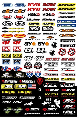 Kit de pegatinas de patrocinador de moto - Compatible con Honda, Yamaha, KTM, Cross, Enduro, casco (1BS)