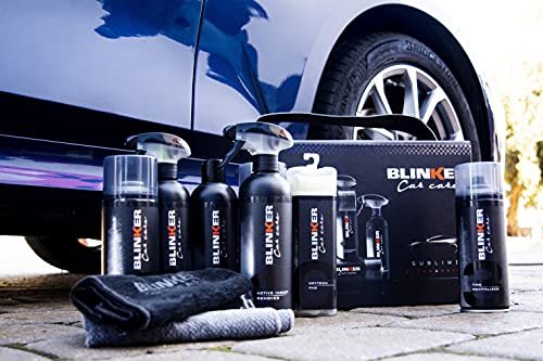 Kit Limpieza Coche 10pcs - Productos para el Cuidado y Limpieza del Interior y Exterior del vehículo - Incluye Limpia Llantas, champú, abrillantador de Interiores, renovador de neumáticos…