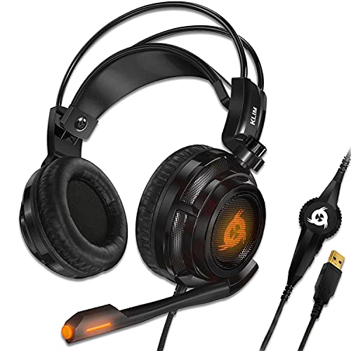 KLIM Puma – Cascos Auriculares Gaming con micrófono – Sonido Envolvente 7.1 – Cascos PS5 Audio – Vibración integrada – Negros – Ideales para Jugar en PC, PS4, PS5 [Nueva Versión 2021 ] 