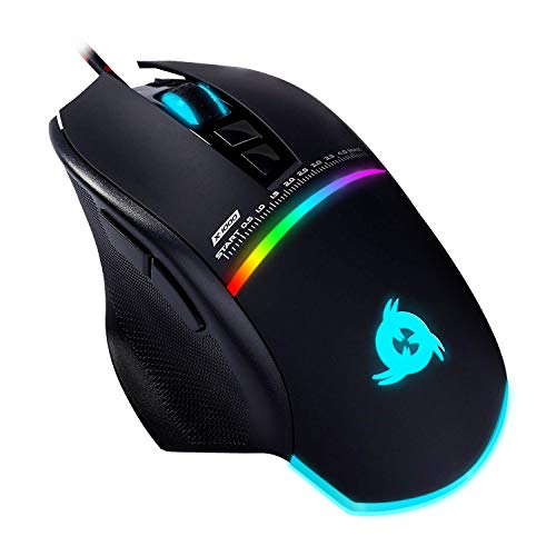 KLIM Skill Ratón Gaming de Alta Precisión USB - Nueva 2021 Versión – dpi Ajustable – Botones Programables – Cómoda Postura para Todos los Tamaños de Manos – Excelente Agarre Negro