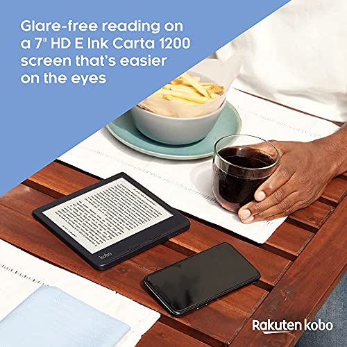 Kobo Libra 2 | eReader | Pantalla 7" táctil Carta EInk antirreflejos | Temperatura del color y brillo ajustables | Reducción luz azul | eBooks y AudioBooks | Memoría 32GB | Resistente al agua | Blanco