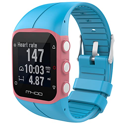 Kokymaker Reloj Pulsera de Repuesto reemplazo Correa Ajustable para Polar M400 / M430 Banda de Deportes Correa de Silicona (azul)