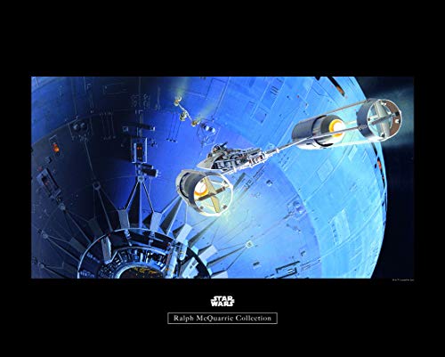 Komar Wandbild Von Wars Classic RMQ Death Star Attack | Kinderzimmer, Jugendzimmer, Dekoration, Kunstdruck | ohne Rahmen | WB130-50x40 fotomural, carbón