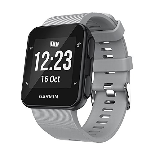 KOMI Correa de reloj compatible con Garmin Forerunner 35/30 Smart Watch, correa de repuesto de silicona