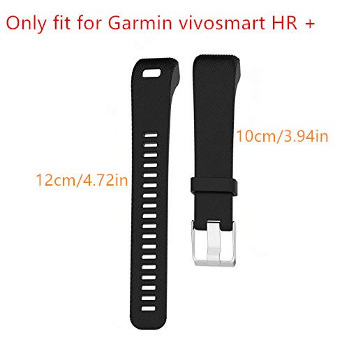 KOMI Correa de reloj compatible con Garmin Vivosmart HR+, correa de silicona deportiva para Garmin Vivosmart HR Plus