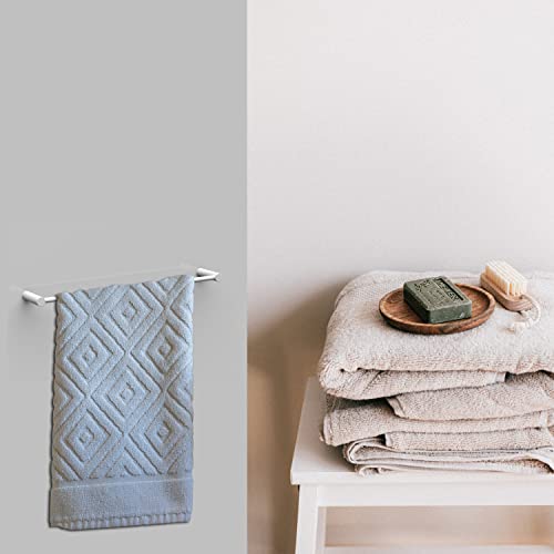 Kon-fort Home Toallero Blanco de baño sujeción con Tornillos, Barra toallero de Acero Inoxidable para Baño, montado en la Pared, de diseño Exclusivo, 40 cm.