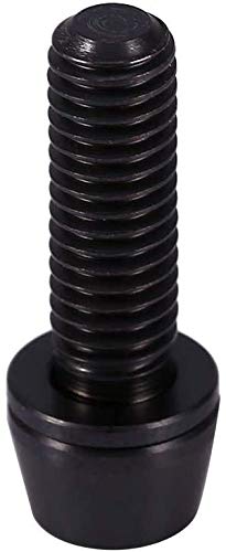 KOOZER (6 unidades) Tornillos de titanio M5 x 16 mm, cónicos con arandela (negro)