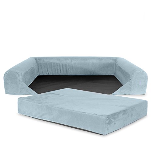 KOPEKS Sofá Cama ortopédico de Espuma viscoelástica para Perro, tamaño pequeño, Color Gris