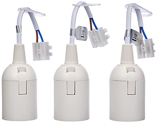 Kopp 214601044 214601044-Portalámparas E27 (3 Unidades), Color Blanco, 3 Stück, Set de 3 Piezas