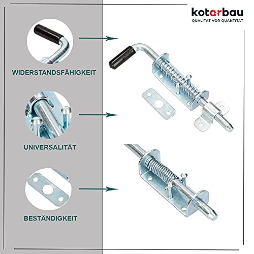 KOTARBAU® Pestillo de resorte 220 mm cerradura de puerta pestillo de puerta cierre de puerta