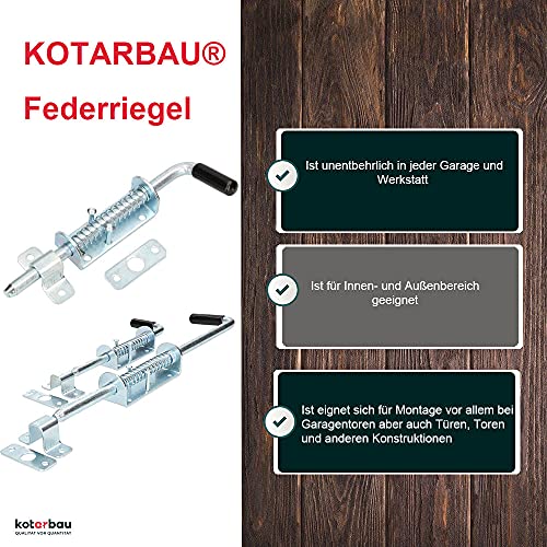 KOTARBAU® Pestillo de resorte 220 mm cerradura de puerta pestillo de puerta cierre de puerta