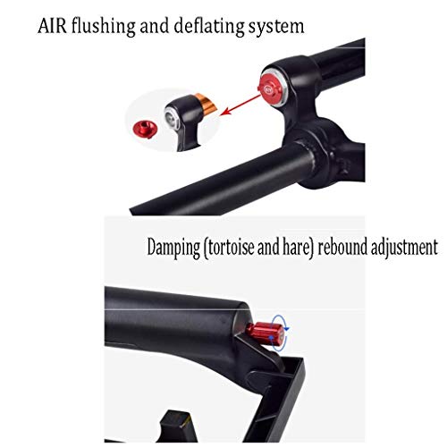 KQBAM Horquilla Delantera para Bicicleta De Montaña, Tubo Recto 26.27.5 Pulgadas Ajuste De Amortiguación De La Cámara De Aire Doble Control De Hombro Horquilla De Freno De Una Colu