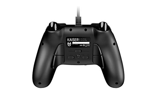 Krom KAISER - NXKROMKSR - Gamepad alambrico, diseñado para competicion, Joystick y gatillos analogicos, palancas traseras configurables, compatible con PC, PS3 y PS4