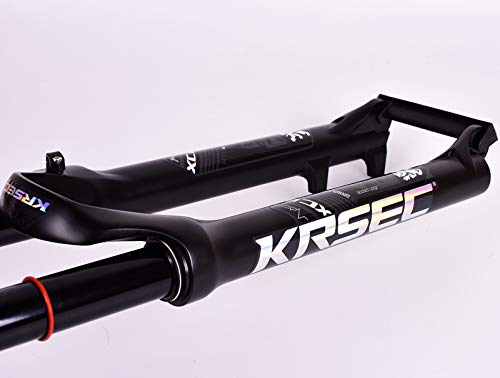 Krsec Bicicleta de montaña 26/27.5/29 XC20 Horquilla de suspensión de aire 1 1/8 recta Negro (26)