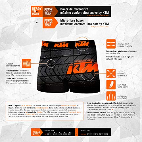 KTM Set 5 Boxer Microfibra (92% poliéster-8% Elastano) -Multicolor, Pack 5pcs T095-1, M para Hombre