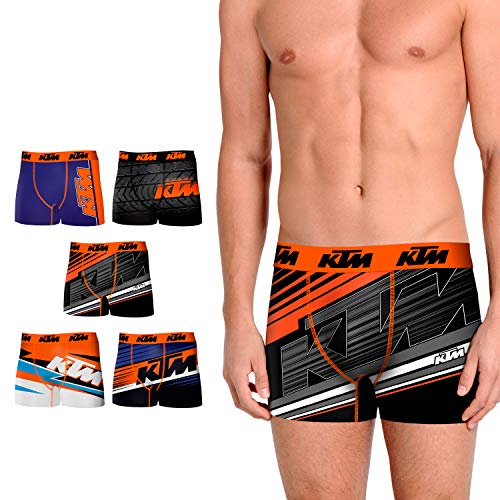 KTM Set 5 Boxer Microfibra (92% poliéster-8% Elastano) -Multicolor, Pack 5pcs T095-1, M para Hombre