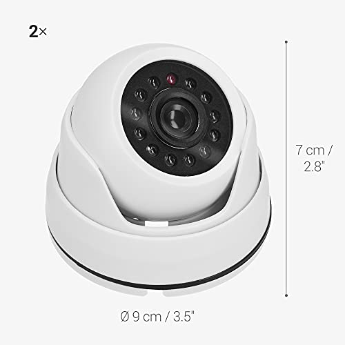 kwmobile 2x Cámara de vigilancia falsa - Set de cámaras simuladas de seguridad con luz LED parpadeante - Cámara disuasoria para exterior e interior