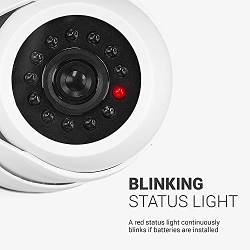 kwmobile 2x Cámara de vigilancia falsa - Set de cámaras simuladas de seguridad con luz LED parpadeante - Cámara disuasoria para exterior e interior
