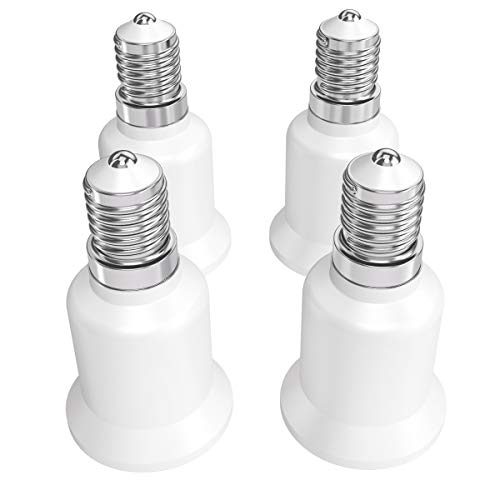 kwmobile 4x Casquillos de lámpara - Adaptador conversor de montura E14 a casquillo E27 - Zócalos para lámparas LED halógenas y de ahorro