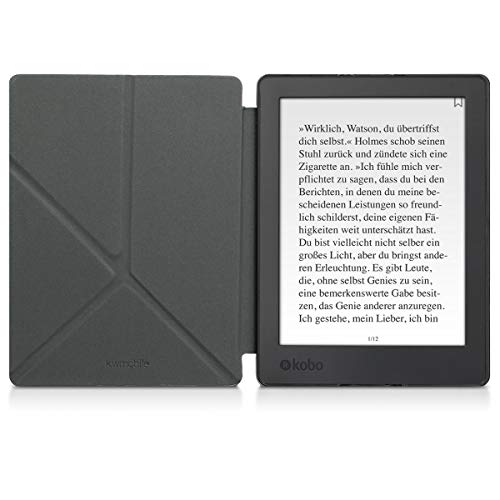 kwmobile Carcasa Compatible con Kobo Aura H2O Edition 2 - Funda magnética de Origami para e-Book - nenúfares Rosa Claro/Verde/Azul