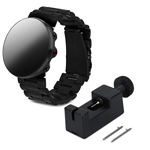 kwmobile Correa de Reloj Compatible con Polar Vantage M/Grit X - Pulsera de Repuesto de Acero Inoxidable con Cierre Plegable