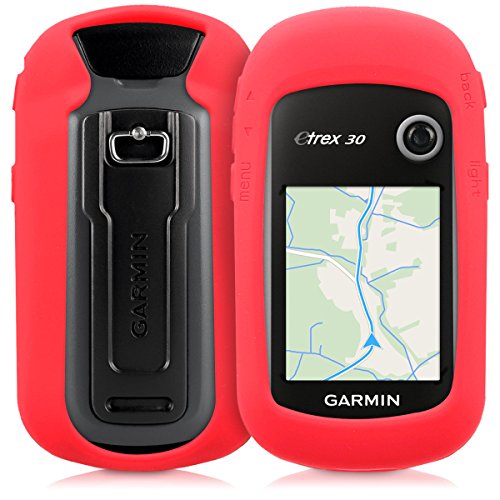 kwmobile Funda Compatible con Garmin eTrex 10/20/30/201x/209x/309x - Carcasa de Silicona para navegador GPS - Cover Rojo