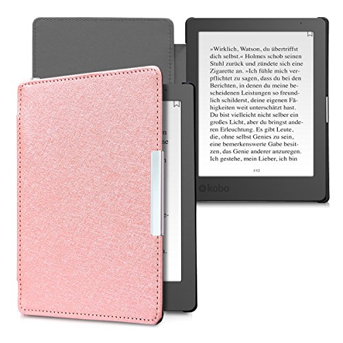 kwmobile Funda Compatible con Kobo Aura Edition 1 - para e-Reader de Cuero sintético - Case en Oro Rosa