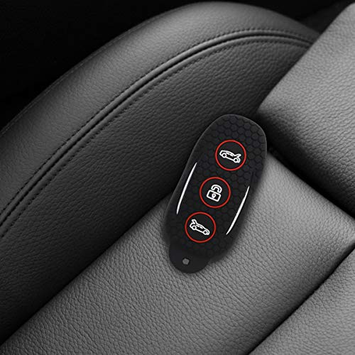 kwmobile Funda Compatible con Tesla Model S Llave de Coche - Carcasa Protectora de Silicona para Llave de Coche - Case en Negro/Rojo