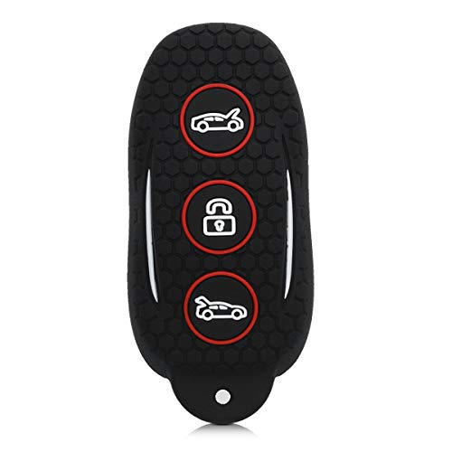 kwmobile Funda Compatible con Tesla Model S Llave de Coche - Carcasa Protectora de Silicona para Llave de Coche - Case en Negro/Rojo